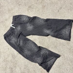 Dark Grey Leopard Print Terry Sweatpants Loungewear Mens XL